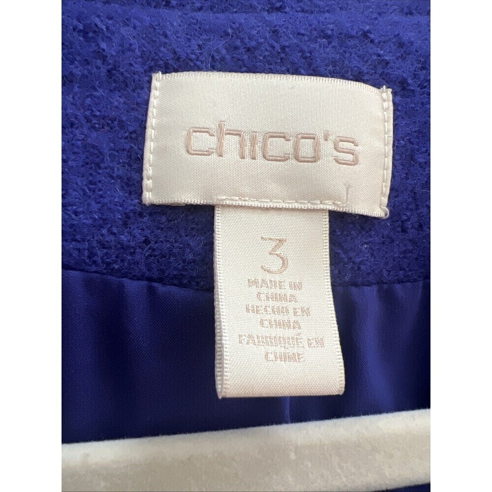 Chico’s Women’s Motor Jacket XL Wool Sz 3 - Picture 4 of 6